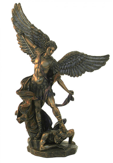 St. Michael the Archangel Bronze Resin Statue 37cm Made in Italy Hand-Finished