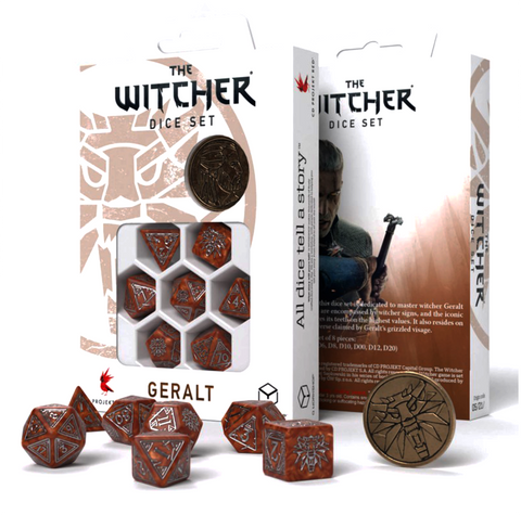 The Witcher Dice Set Geralt The Monster Slayer Rpg Playing Games Q-Workshop NEW