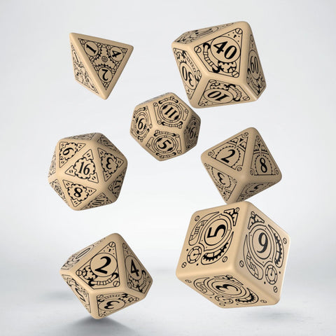 Steampunk Beige And Black Dice Set Story Role Playing Games Rpg Q-Workshop NEW