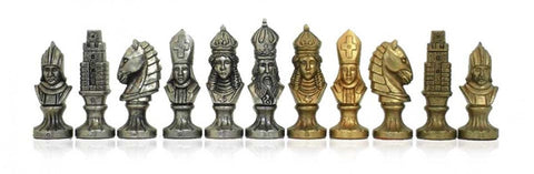 Italfama Moncada Metal Chess Pieces Gold & Silver Plated, King 9.3cm, Italy