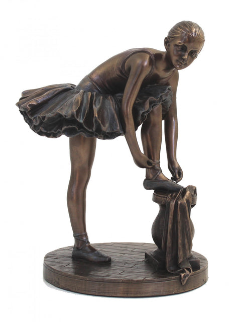 Italfama Italian Bronze Resin Ballerina Figurine with Tutu Handmade 14x12x21 cm