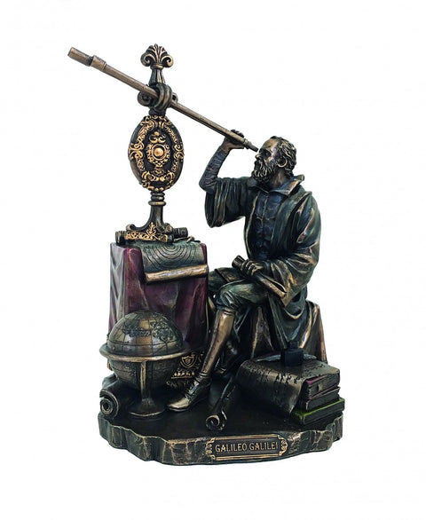Galileo Statue 21cm Bronze-Finish Resin Figurine β Made in Italy Italfama