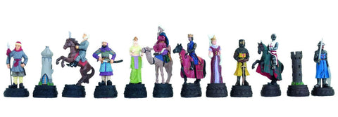 Italfama Crusaders vs Saracens Pewter Chess Pieces, Hand-Painted, 12.5cm