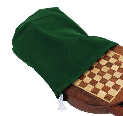 Italfama Magnetic Wooden Travel Chess Set, Round Board & Drawer, 16cm + Checkers