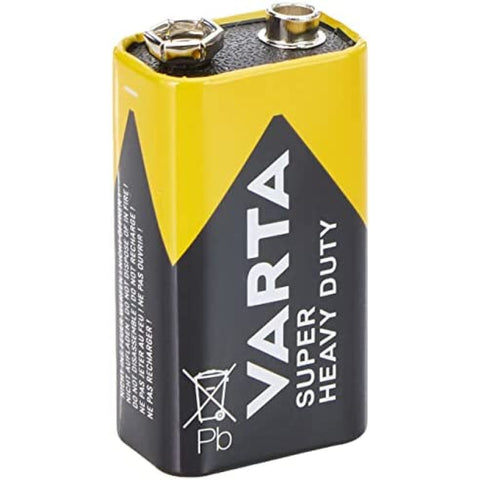 10x Varta Super Heavy Duty Zinc-Carbon 9V Battery E-Block/6F22