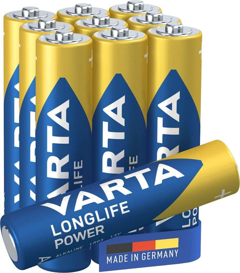 4 Varta Longlife Power Alkaline Aaa Lr03 Batteries 1.5V Micro Am4 E92 Mn2400 NEW