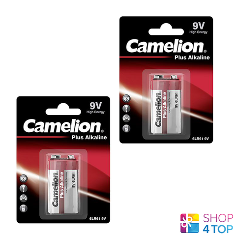 2 Camelion 9V Plus Alkaline Battery 6F22 Long Life 700Mah Exp 2028 1Bl NEW