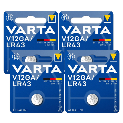 4 Varta Alkaline Professional Electronics Battery V12Ga Lr43 1.5V NEW