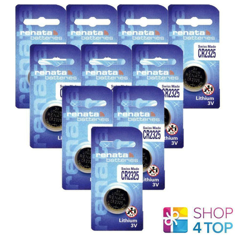 10 Renata Cr2325 Lithium Batteries 3V Cell Coin Button Swiss Made Exp 2030 NEW
