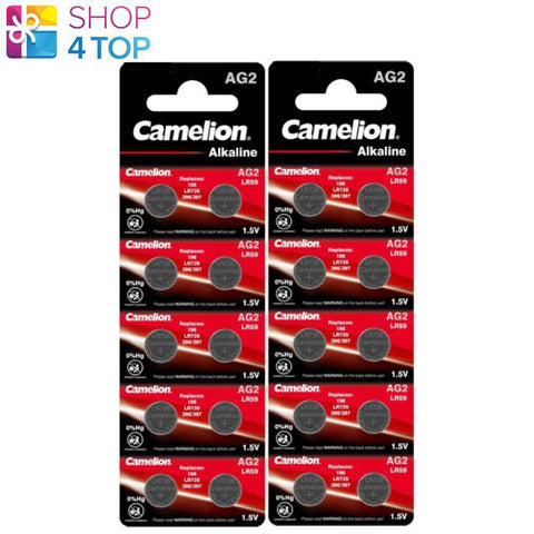 20 Camelion Lr726 Alkaline Batteries Lr59 Ag2 1.5V No Mercury 10Bl NEW