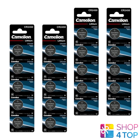 20 Camelion Cr2450 Batteries Lithium 3V Coin Cell Cr2450-Bp5 5Bl Exp 2033 NEW