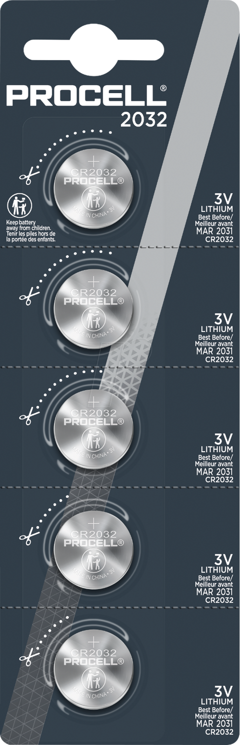 10 Duracell Procell Cr2032 Lithium Coin Batteries 3V 245Mah Dl2032 2031 5Bl NEW