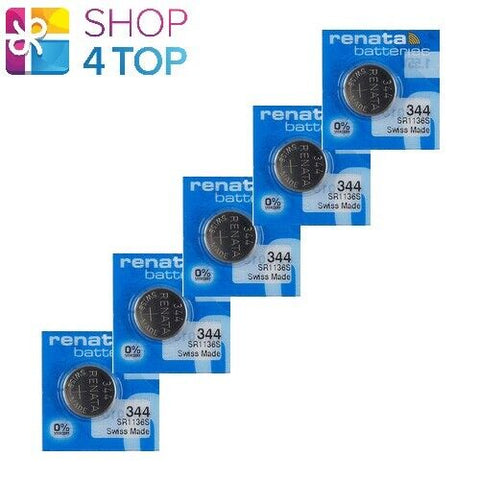 5 Renata 344 Sr1136Sw Batteries Silver 1.55V Watch Battery NEW