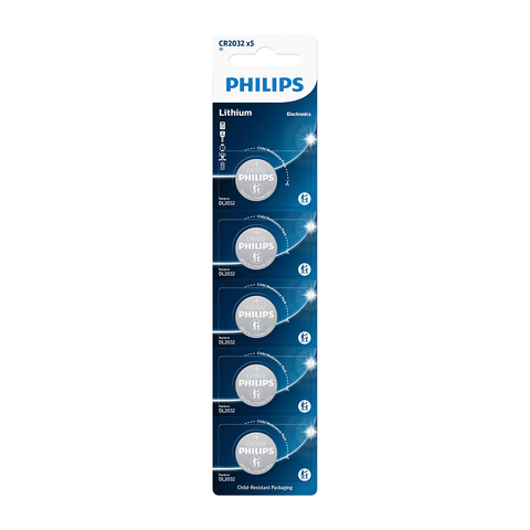 10 Philips Cr2032 Lithium Batteries 3V Cell Coin Button 5Bl Exp 2031 Aug NEW