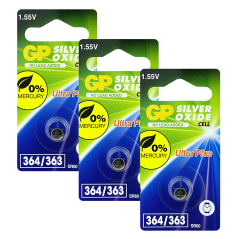 3 Gp Watch Batteries 364 Sr621W Sr60 Batteries Silver 1.55V /07