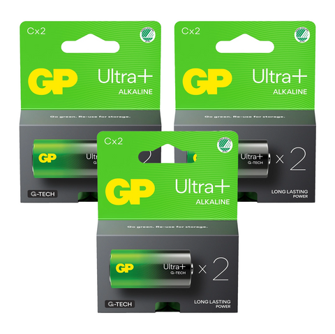 6 Gp Ultra+ Alkaline G-Tech Lr14 C Battery Long Lasting Power Blister Exp 2033