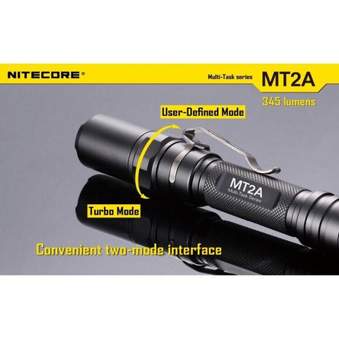 Nitecore Flashlight Mt2A Multi-Task 2 Aa Batteries 345 Lumens Cree Xp-G2 R5 Led