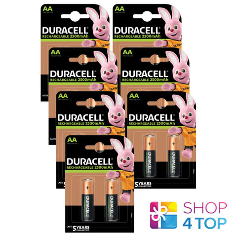 14x Duracell AA Rechargeable 2500mah Batteries 1.2V HR6 Nimh 2Bl Mignon Stilo