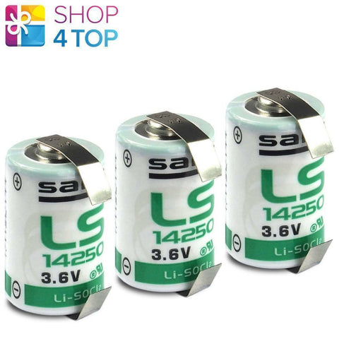 3 Premium Ls14250 U Soldering Lug Cr1/2Aa Lithium Battery 3.6V 1200Mah Li-Soci2 NEW