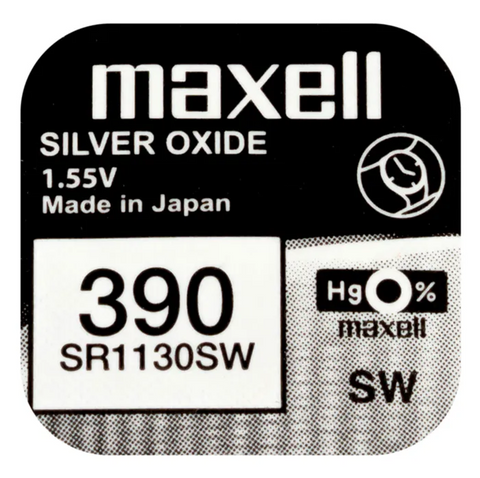 2 Maxell 390 389 Sr1130Sw Batteries Silver 1.55V Watch Battery