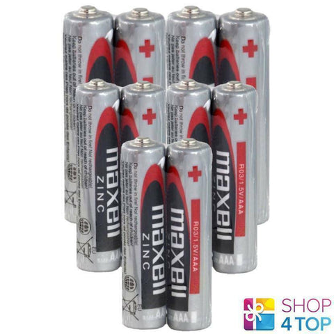 10 Maxell Zinc Carbon Aaa Lr03 Batteries Two Pack 1.5V R03 Micro No Mercury NEW