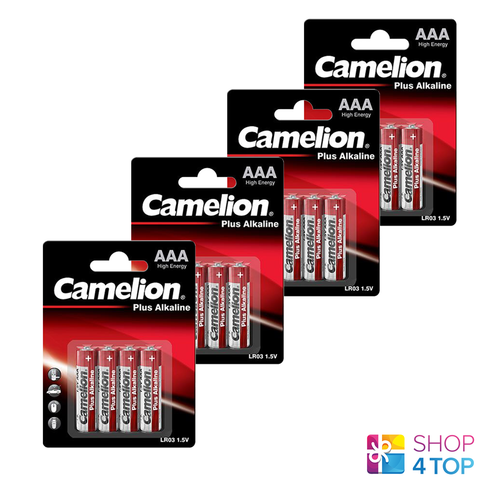 16 Camelion Aaa Plus Alkaline Batteries Lr03 Mn2400 E92 1.5V 4Bl NEW