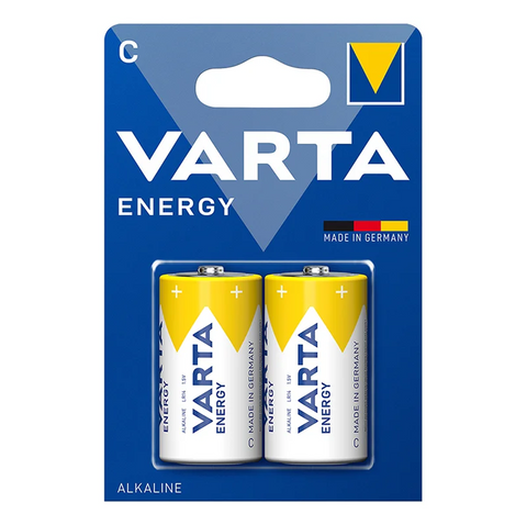 2 Varta Alkaline Batteries C Lr14 Energy 1.5V Baby Mn1400 2Bl Value NEW