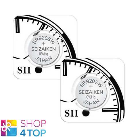 2 Seiko Seizaiken Watch Batteries 371 Sr920W Sr69 Silver Oxide 1.55V 2027 NEW