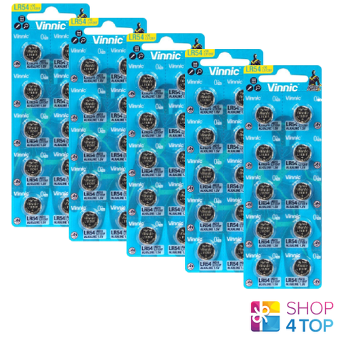 50 Vinnic 1131F Lr54 Ag10 Alkaline Batteries 1.5V Watch No Mercury 2028 NEW