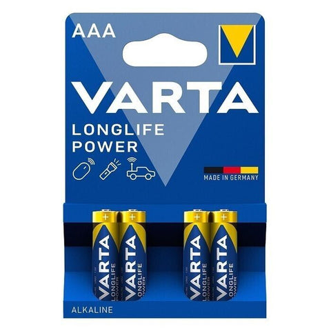4 Varta Longlife Power Alkaline Aaa Lr03 Batteries 1.5V Micro Am4 E92 Mn2400 NEW