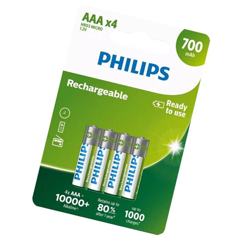 16 Philips Rechargeable Aaa Batteries Nimh Battery Hr03 700 Mah 4Bl 1.2V Micro