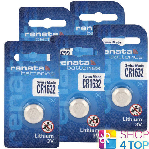 5 Renata Cr1632 Lithium Batteries 3V Cell Coin Button Swiss Made Exp 2029 NEW