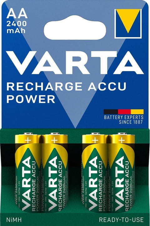 4 Varta Aa Recharge Accu Power Batteries Lr6 2400Mah Nimh Mignon 4Bl 1.2V NEW