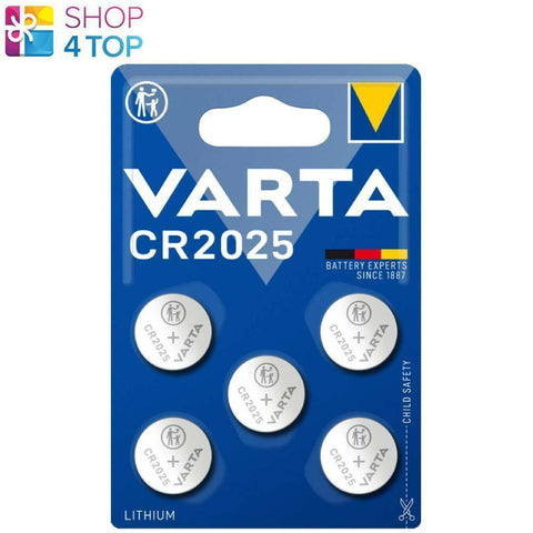 5 Varta Cr2025 Lithium Coin Cell Batteries 3V No Mercury Exp 2033 China 5Bl NEW