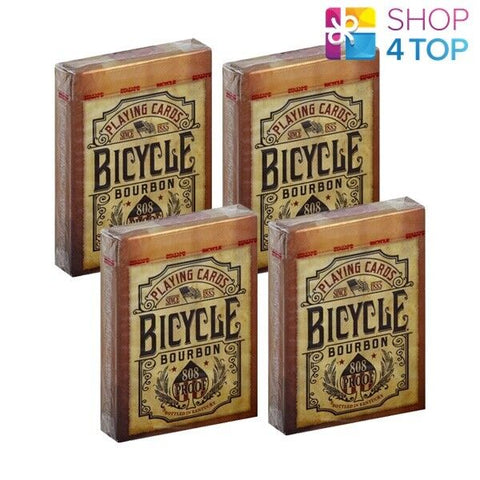 4 Decks Bicycle Bourbon 808 Proof Playing Cards Kentucky Whiskey Made In USa NEW