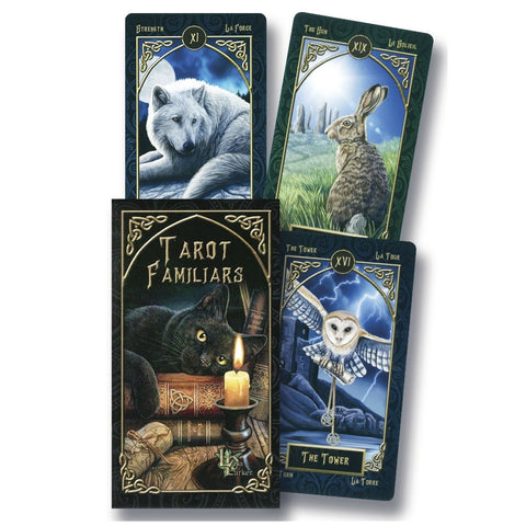 Lisa Parker Familiars Tarot Deck Cards Telling Fournier With Velvet Bag NEW