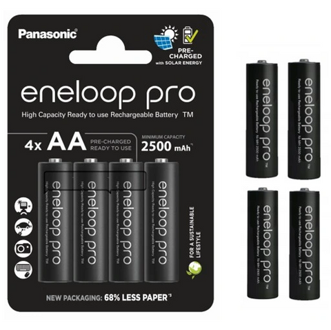 12 Panasonic Eneloop Pro Aa Batteries Eco Rechargeable Hr6 4Bl 1.2V 2500Mah NEW