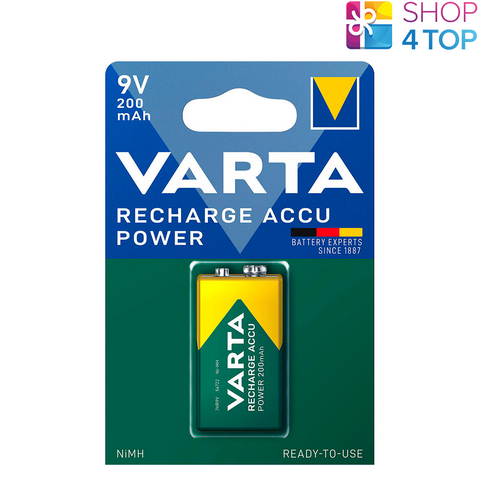 Varta Recharge Accu Power 9V Hr22 Battery Nimh 200Mah E-Block Transistor NEW