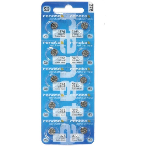 10 Renata 376 Silver Oxide Batteries Sr626W Coin Cell 1.55V 10Bl 11
