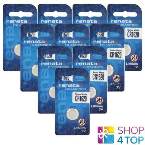 10 Renata Cr1620 Lithium Batteries 3V Cell Coin Button Swiss Made Exp 2030 NEW