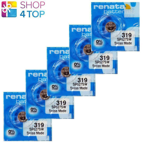 5 Renata 319 Sr527Sw Sr64 Batteries Silver 1.55V Watch Battery NEW