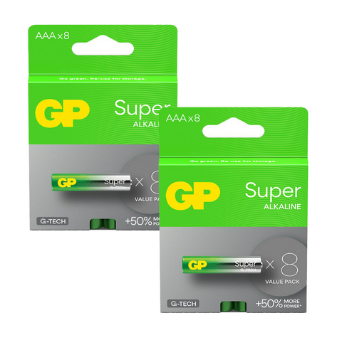 16 Gp Super Alkaline Aaa Batteries G-Tech Lr03 1.5V No Mercury 8Bl Pack Exp 2033