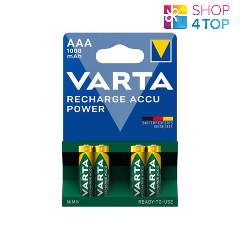 4 Varta Recharge Accu Power Aaa Hr03 Batteries 1.2V 1000Mah Nimh Micro NEW