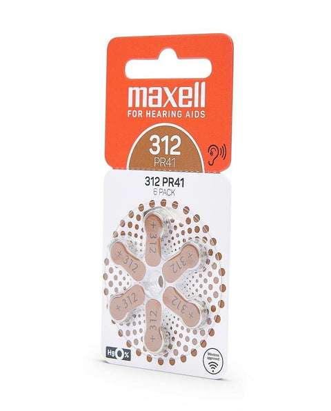 18 Maxell Size 312 Pr41 Hearing Aid Batteries 1.45V Zink Air Mercury Free Cell