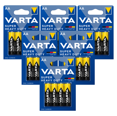 24 Varta Super Heavy Duty Power Zinc-Carbon Aa Lr6 Batteries 1.5V Mignom Ex 2027
