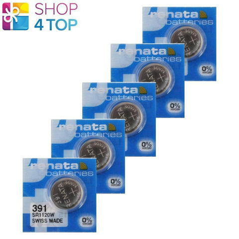 5 Renata 391 Sr1120W Batteries Silver 1.55V Watch Battery NEW