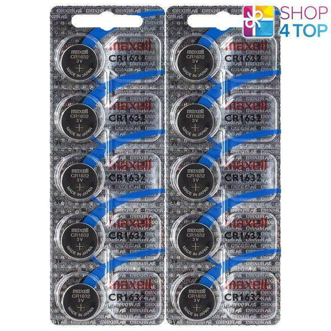 10 Maxell Cr1632 Lithium Batteries 3V Coin Cell Dl1632 Hologram Pack Exp 2029