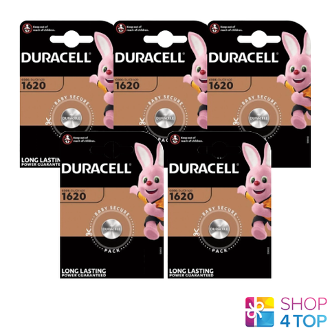 5 Duracell Cr1620 Lithium Batteries 3V Coin Cell Dl1620 Exp 2034 NEW