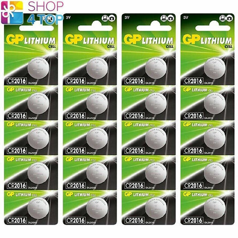 20 Gp Lithium Cell Cr2016 Batteries Dl2016 3V Coin Cell Button Exp 2034 5Bl NEW