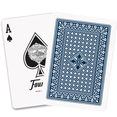6 Decks Fournier 18 Victoria Plastic Coated Poker Playing Cards 3 Red 3 Blue NEW